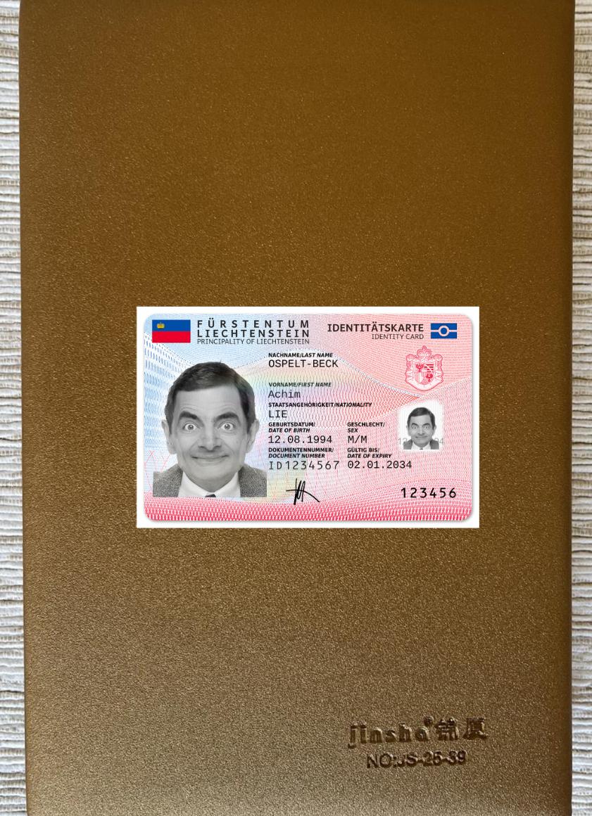 Downloadable Liechtenstein ID card 2024 present photolook download for verification